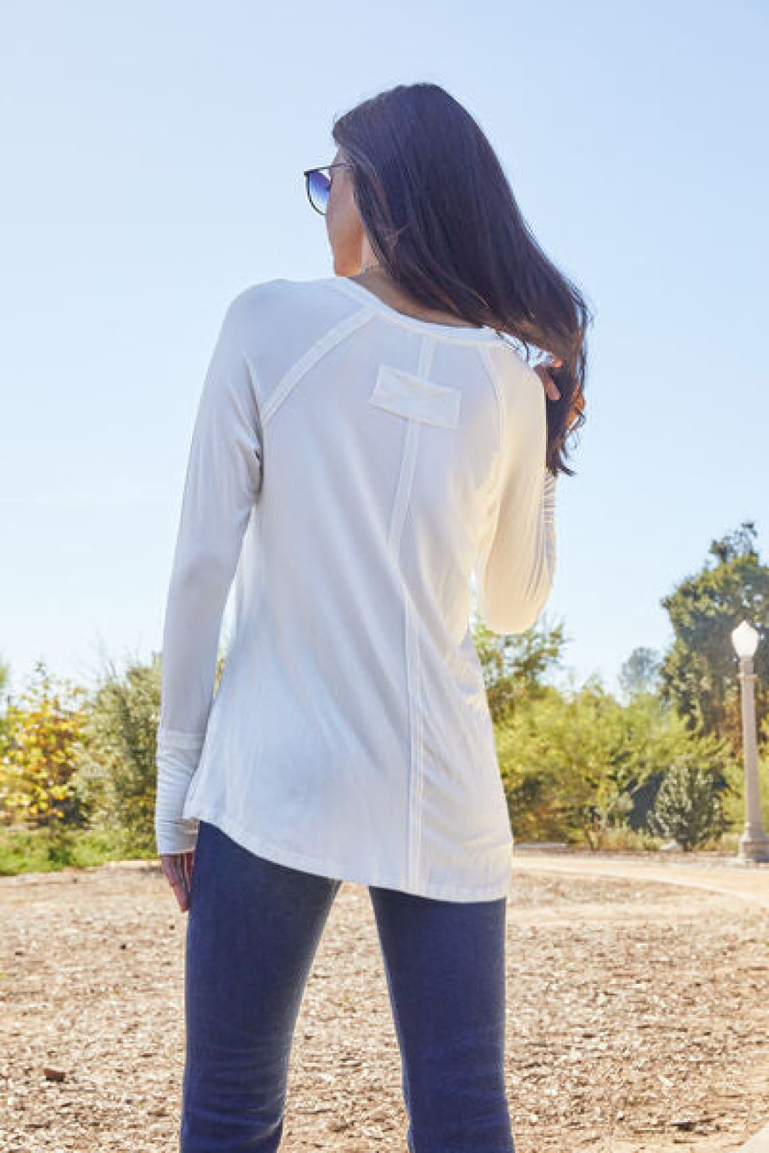 Round Neck Thumbhole Long Sleeve T-Shirt | Long Sleeve Tops