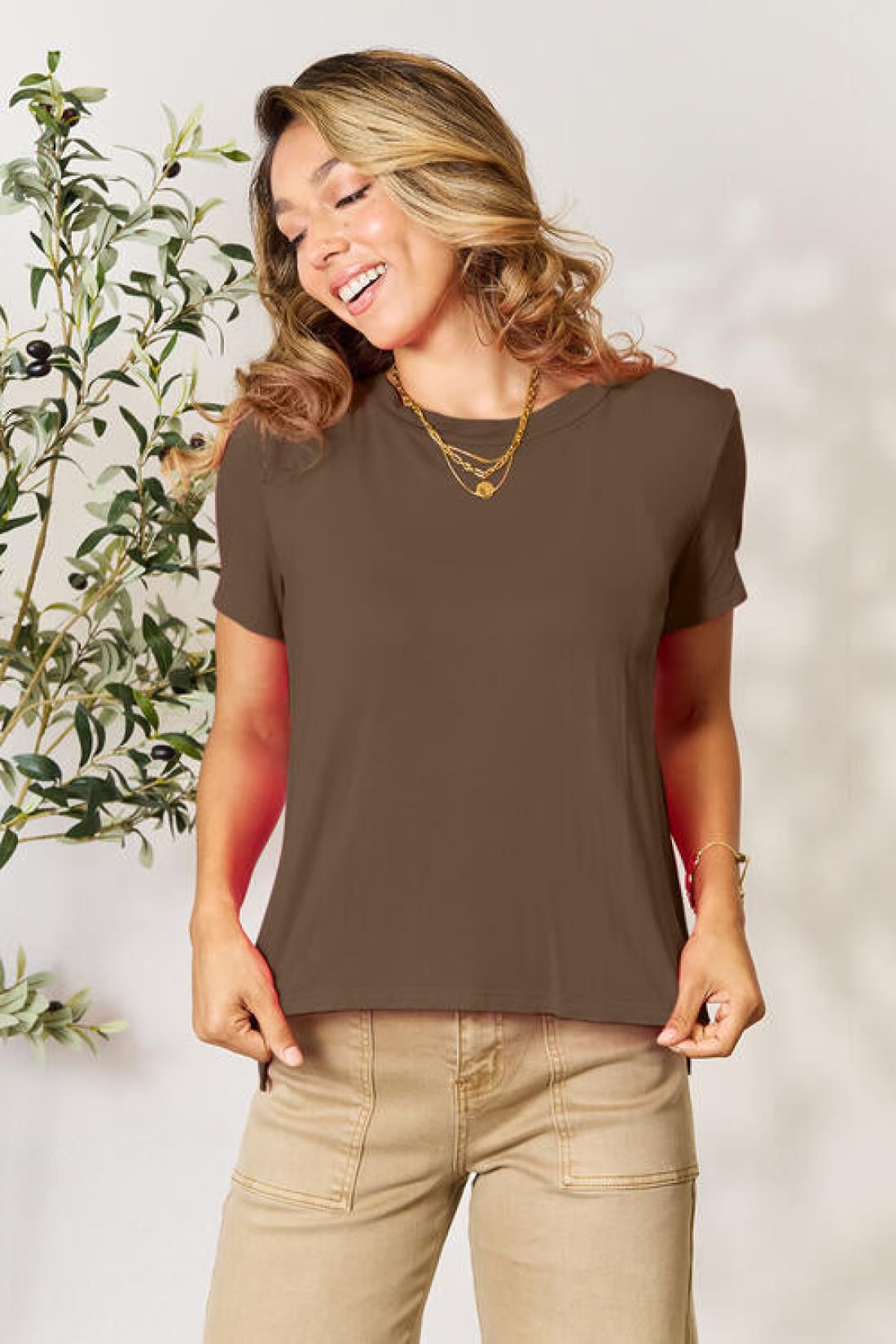 Basic Round Neck Short Sleeve T-Shirt