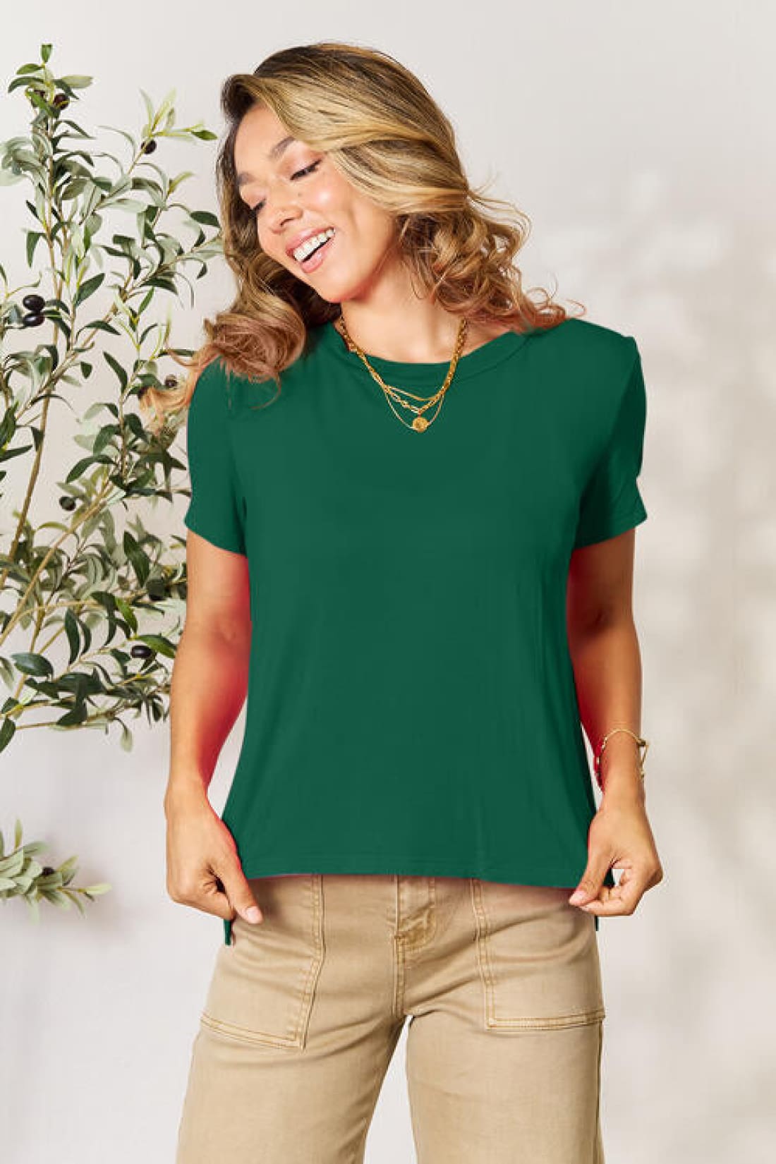 Basic Round Neck Short Sleeve T-Shirt