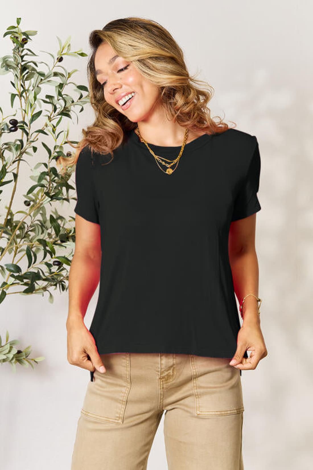 Basic Round Neck Short Sleeve T-Shirt