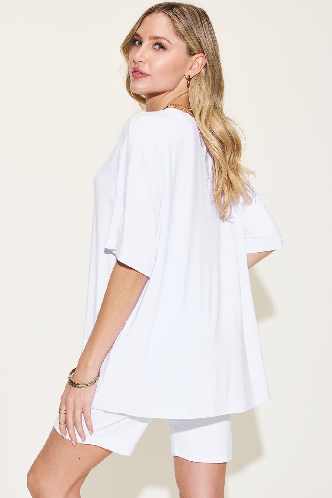 Drop Shoulder T-Shirt and Shorts Lounge Set