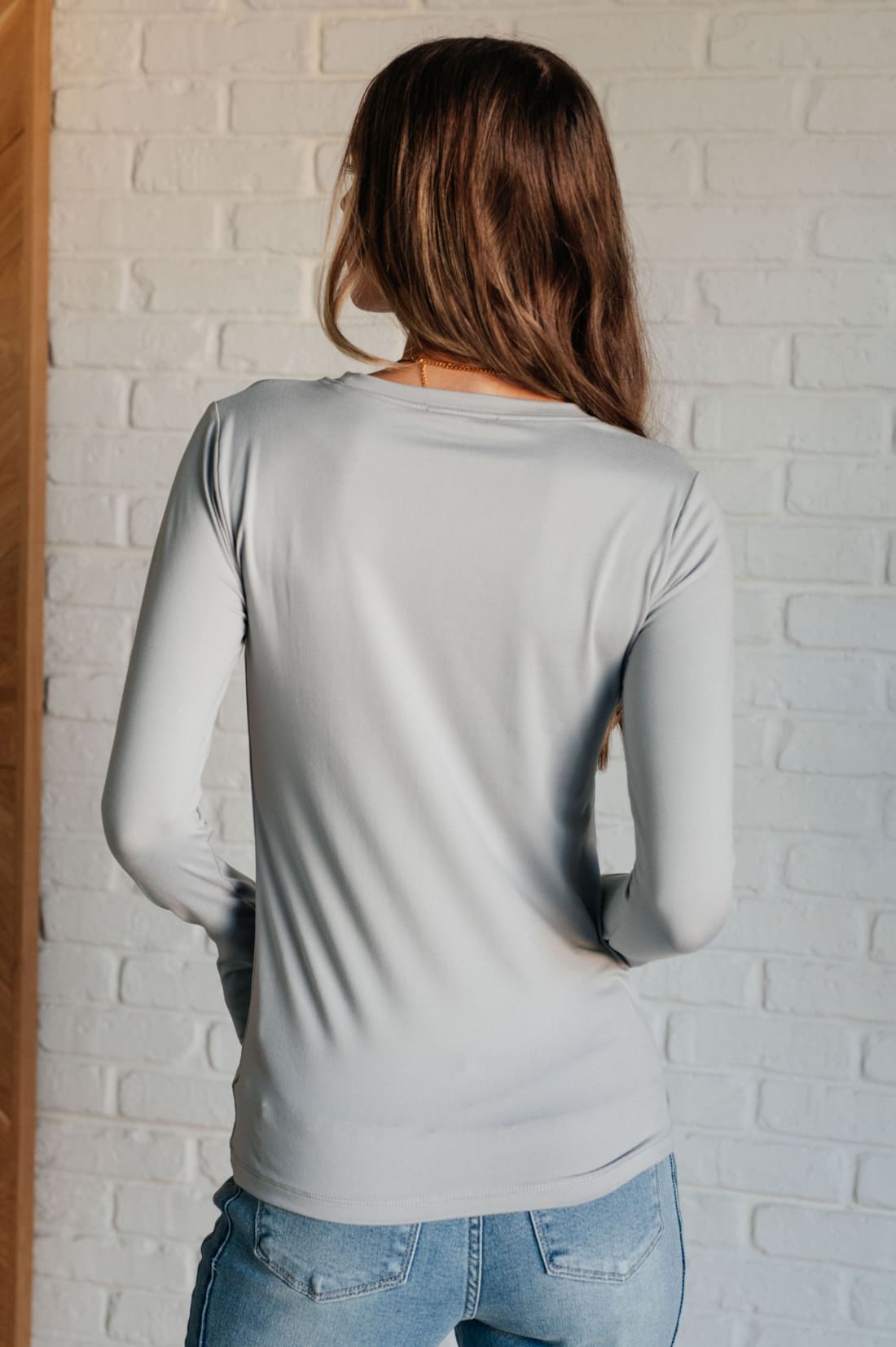 Basically Perfect Brushed Microfiber Tee in Light Grey | Tops