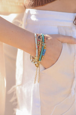 Beaded Gold Stacked Bracelet | Jewelry