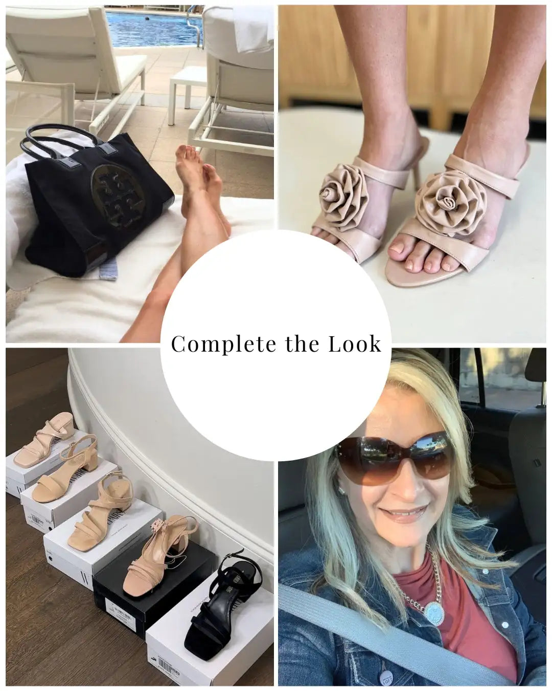 Beige floral embellished mule sandals with a subtle chanel logo on the rose detail.