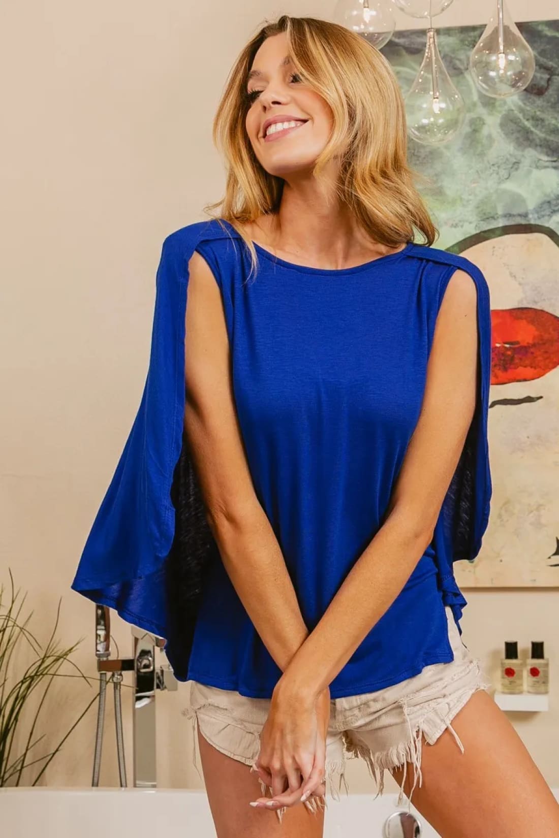 BiBi Fold Over Back Detailed Top