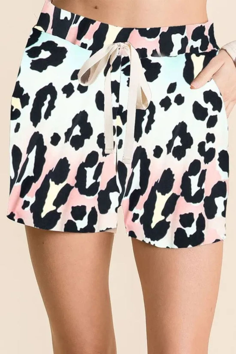 BiBi Gradation Leopard Print Shorts with Twill Tape