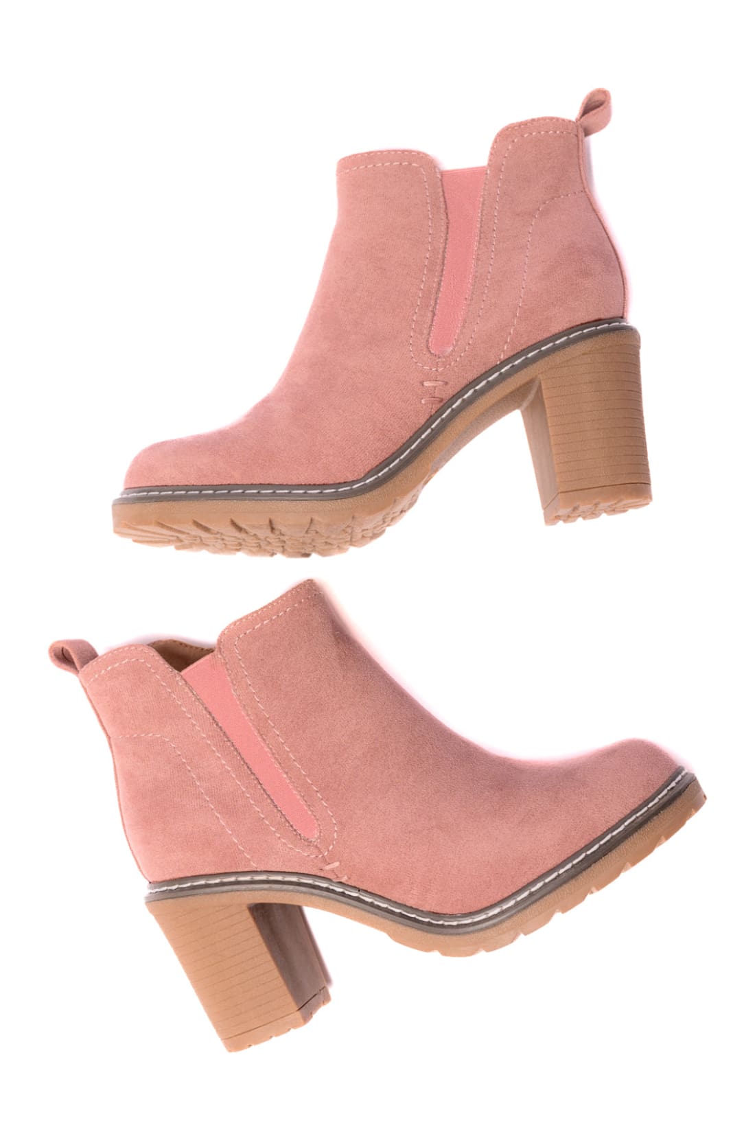 Bite Me Bootie in Blush Faux Suede | Womens