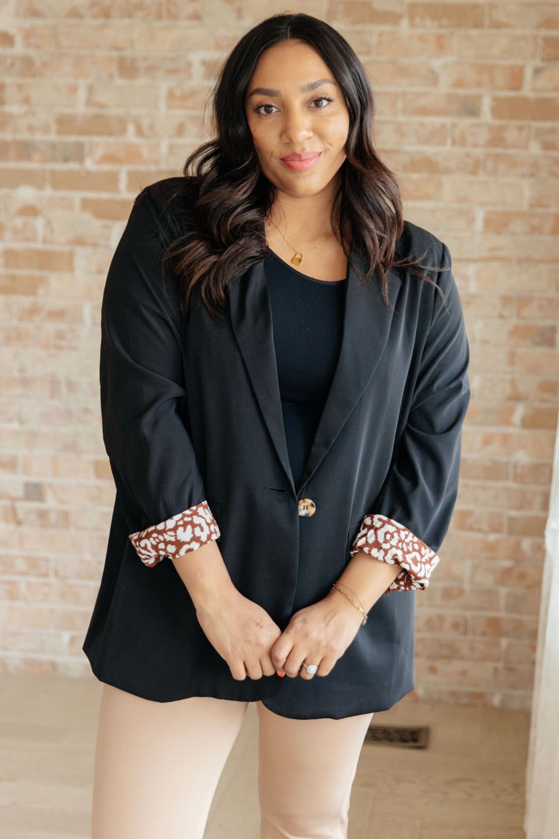 Black Blazer with Cheetah Print Lining | Jackets & Coats