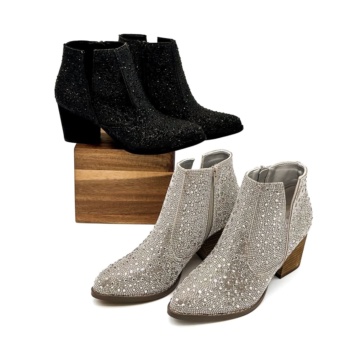 Black Rhinestone Booties | boots