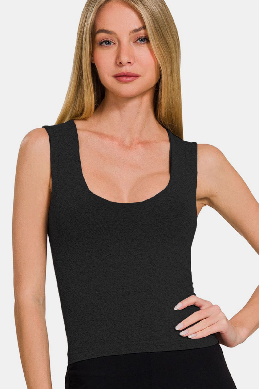 Black Seamless Tank with Shelf Bra - Limited Quantities