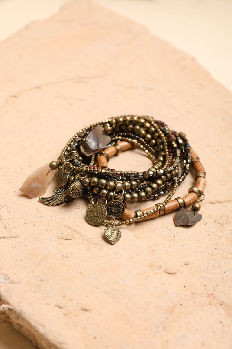 Boho Stone & Bead Stack Bracelet | Jewelry