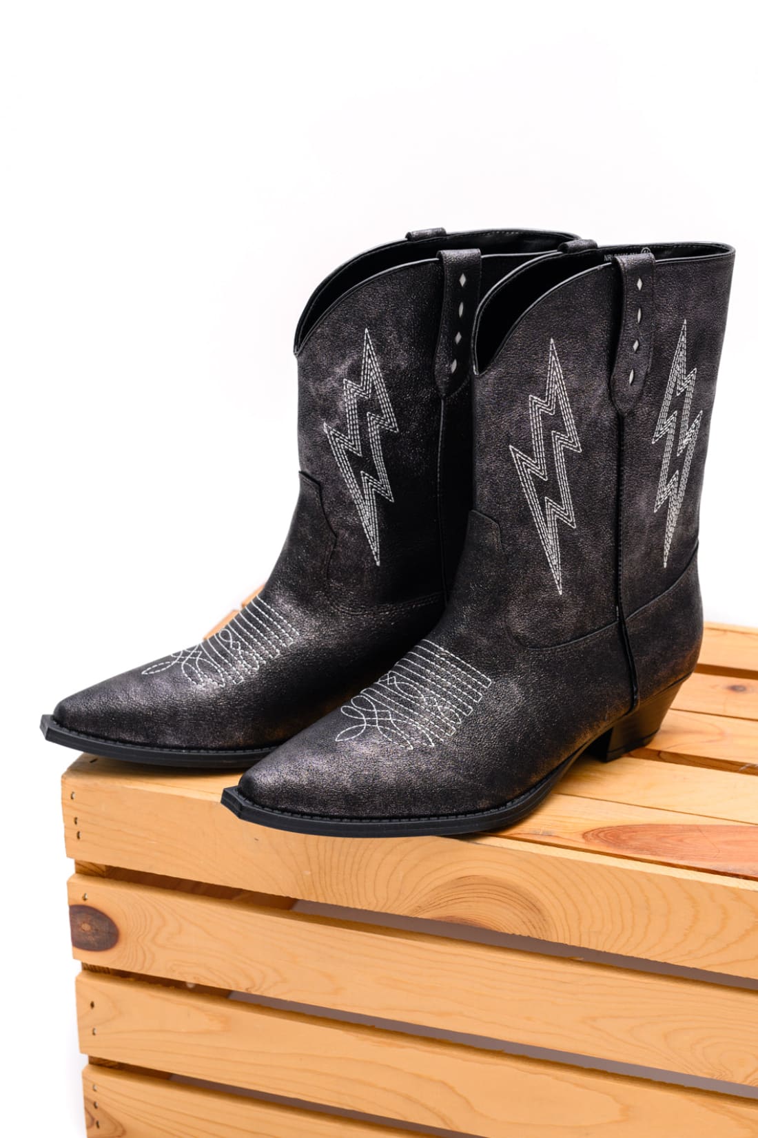 Bowie Metallic Boot in Black