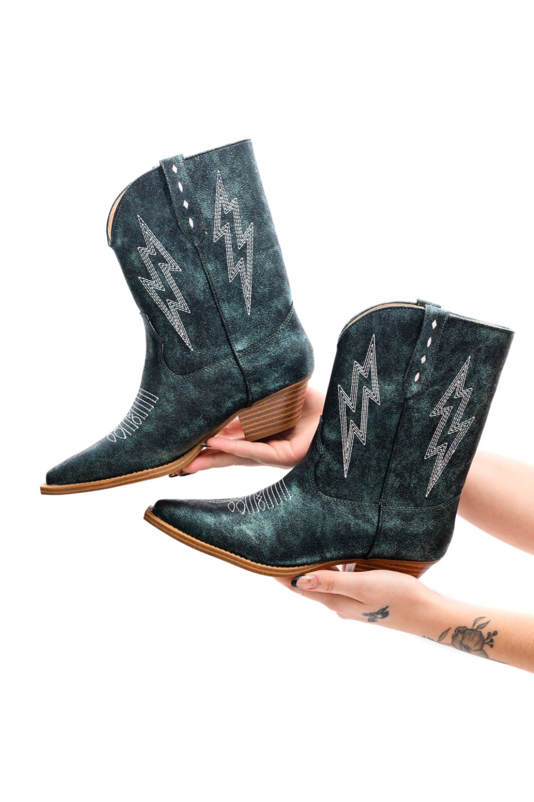 Bowie Metallic Boot in Teal | Shoes