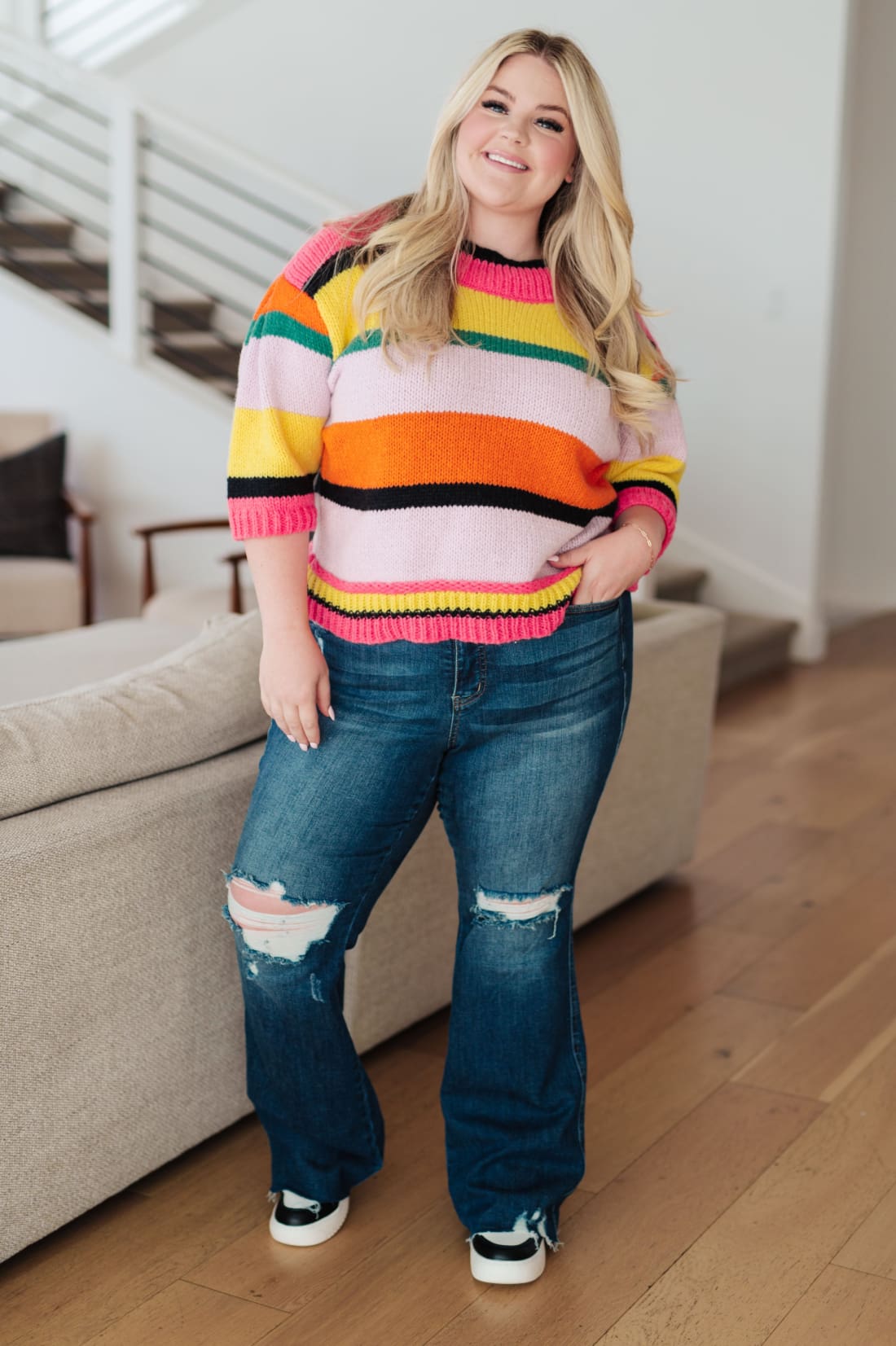 Bright Side Striped Sweater | Sweaters & Cardigans