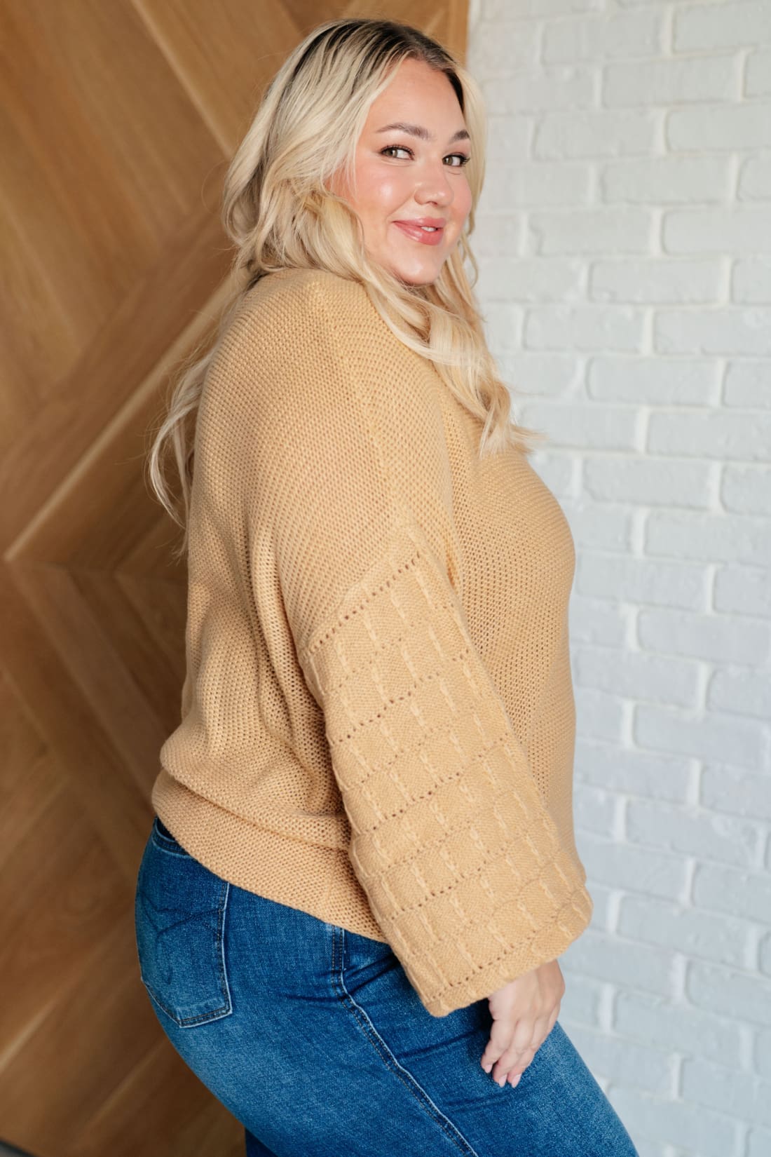 Bubbly Personality Bubble Sleeve Sweater in Wheat | Sweaters & Cardigans