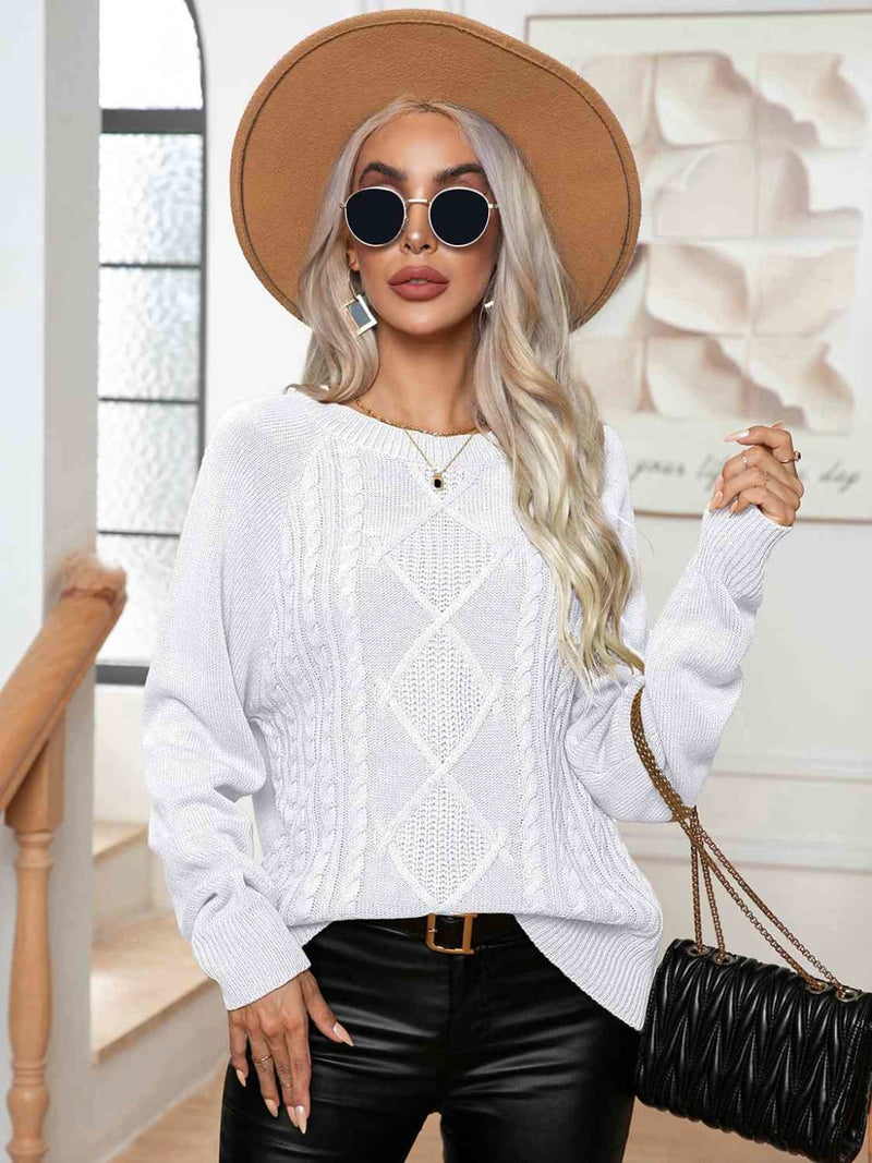 Cable-Knit Long Sleeve Sweater | Sweaters & Cardigans
