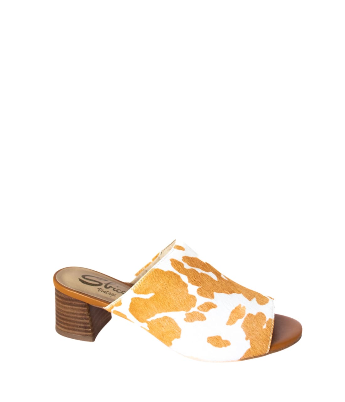 Calf Hair Mules in Tan + White | mules