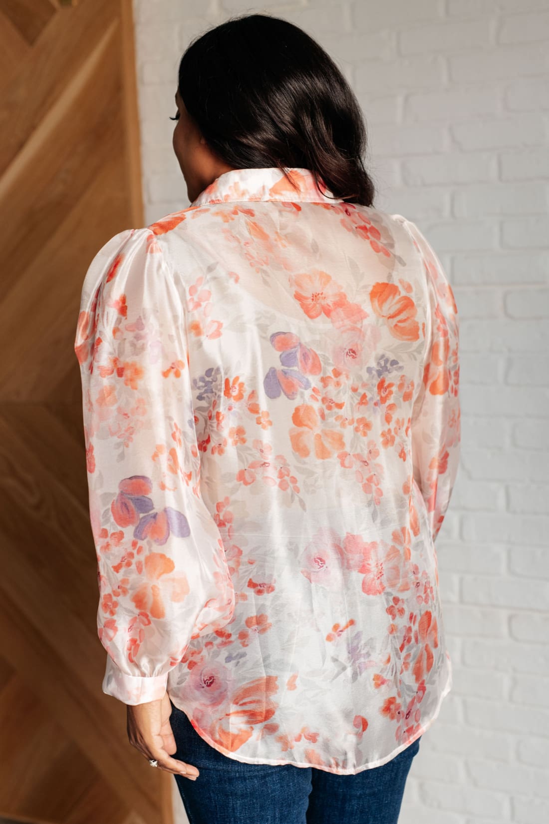 Call Me Back Sheer Floral Button Up Blouse | Blouses & Shirts