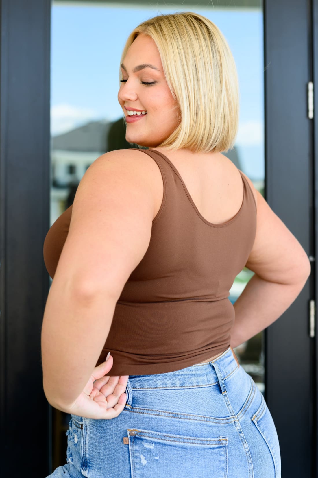 Carefree Seamless Reversible Tank in Brown | Tank Tops