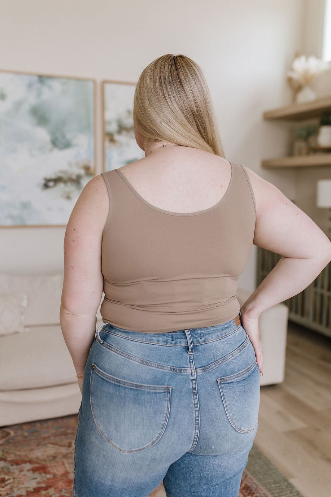 Carefree Seamless Reversible Tank in Light Mocha | Tank Tops