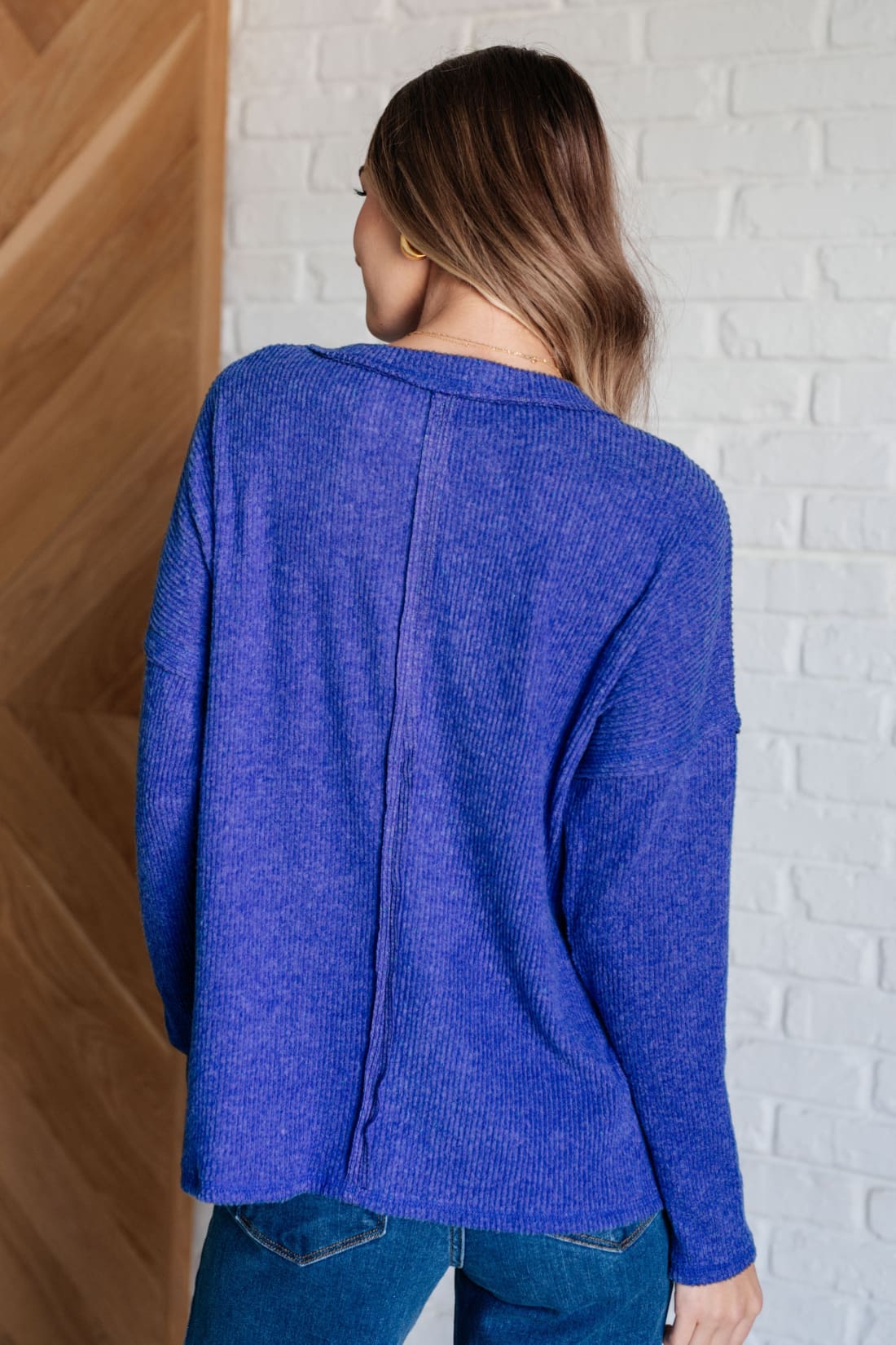 Casual Tuesday Ribbed Knit Sweater in Bright Blue | Sweaters & Cardigans