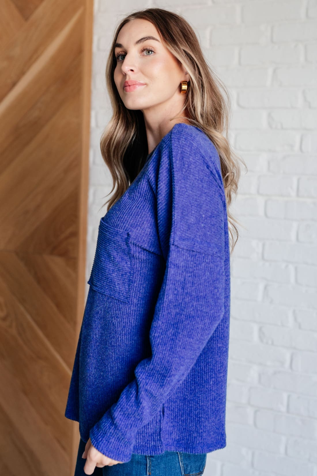 Casual Tuesday Ribbed Knit Sweater in Bright Blue | Sweaters & Cardigans