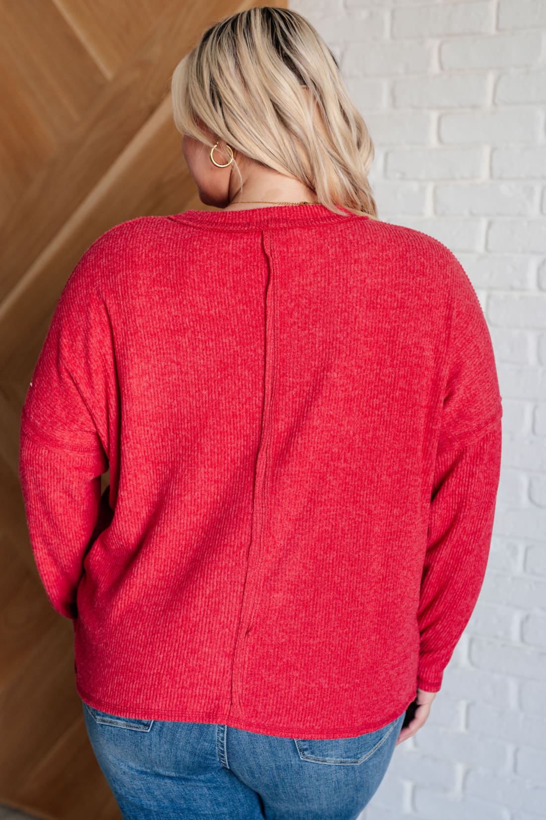 Casual Tuesday Ribbed Knit Sweater in Dark Red | Sweaters & Cardigans