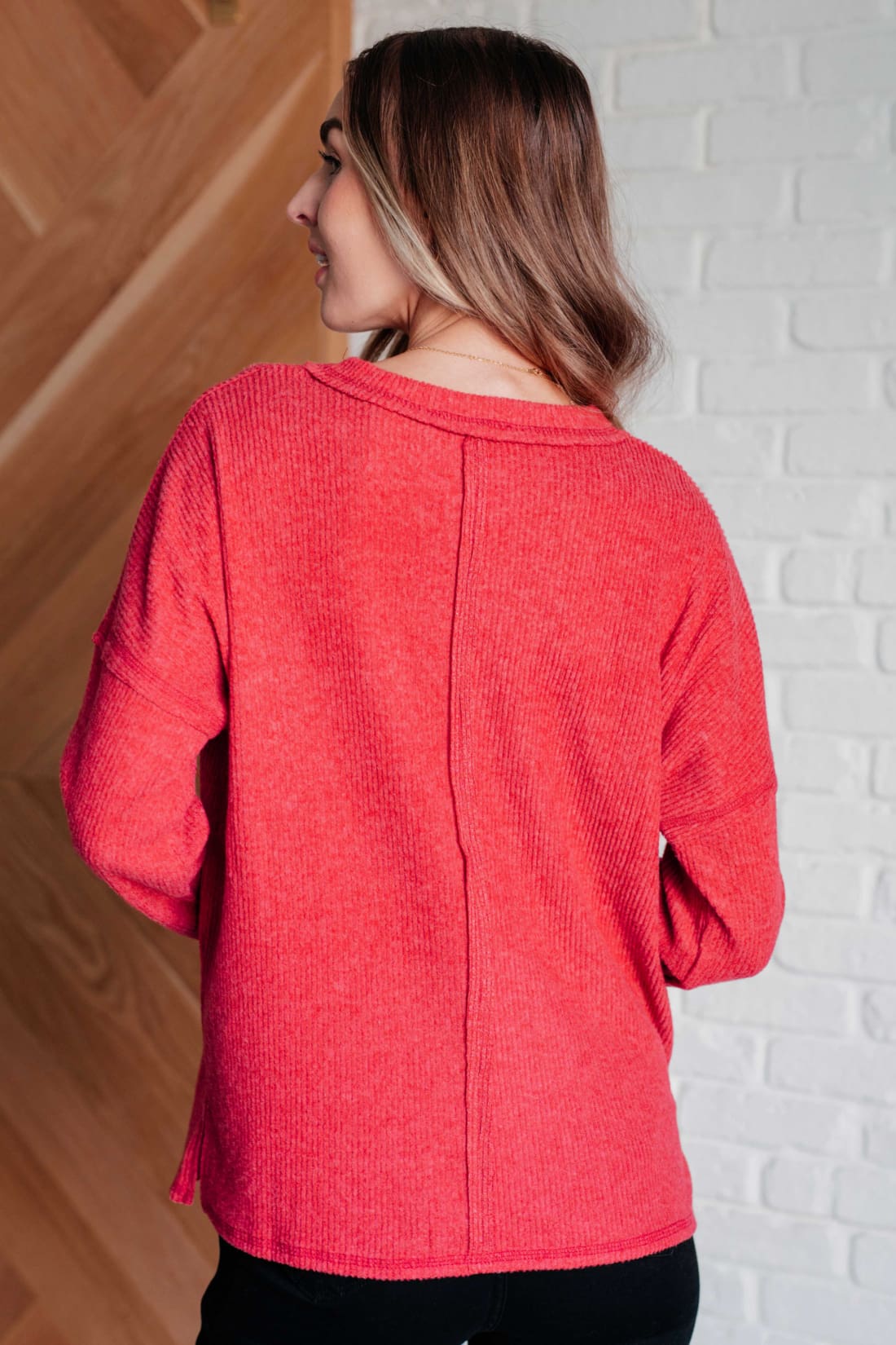 Casual Tuesday Ribbed Knit Sweater in Dark Red | Sweaters & Cardigans