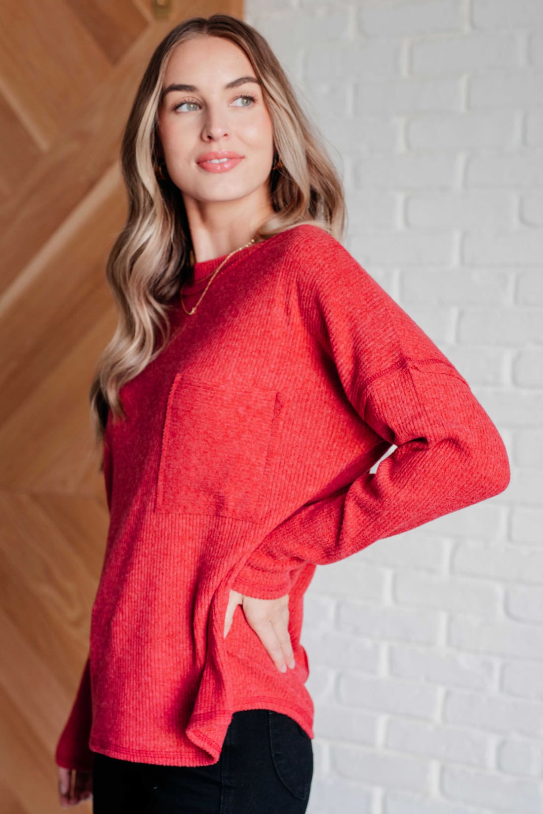 Casual Tuesday Ribbed Knit Sweater in Dark Red | Sweaters & Cardigans