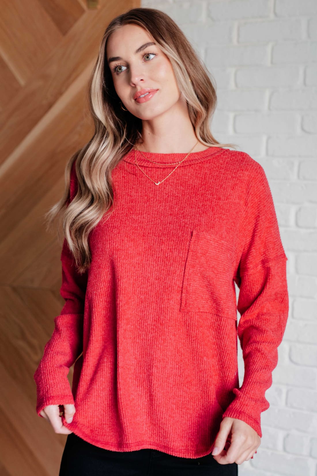 Casual Tuesday Ribbed Knit Sweater in Dark Red | Sweaters & Cardigans