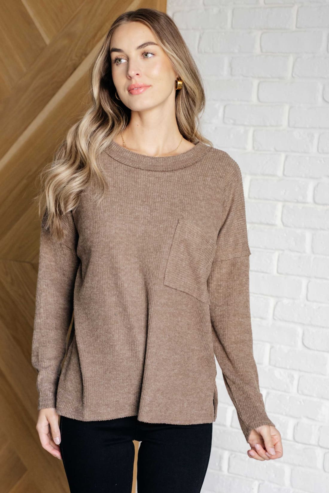 Casual Tuesday Ribbed Knit Sweater in Mocha | Sweaters & Cardigans