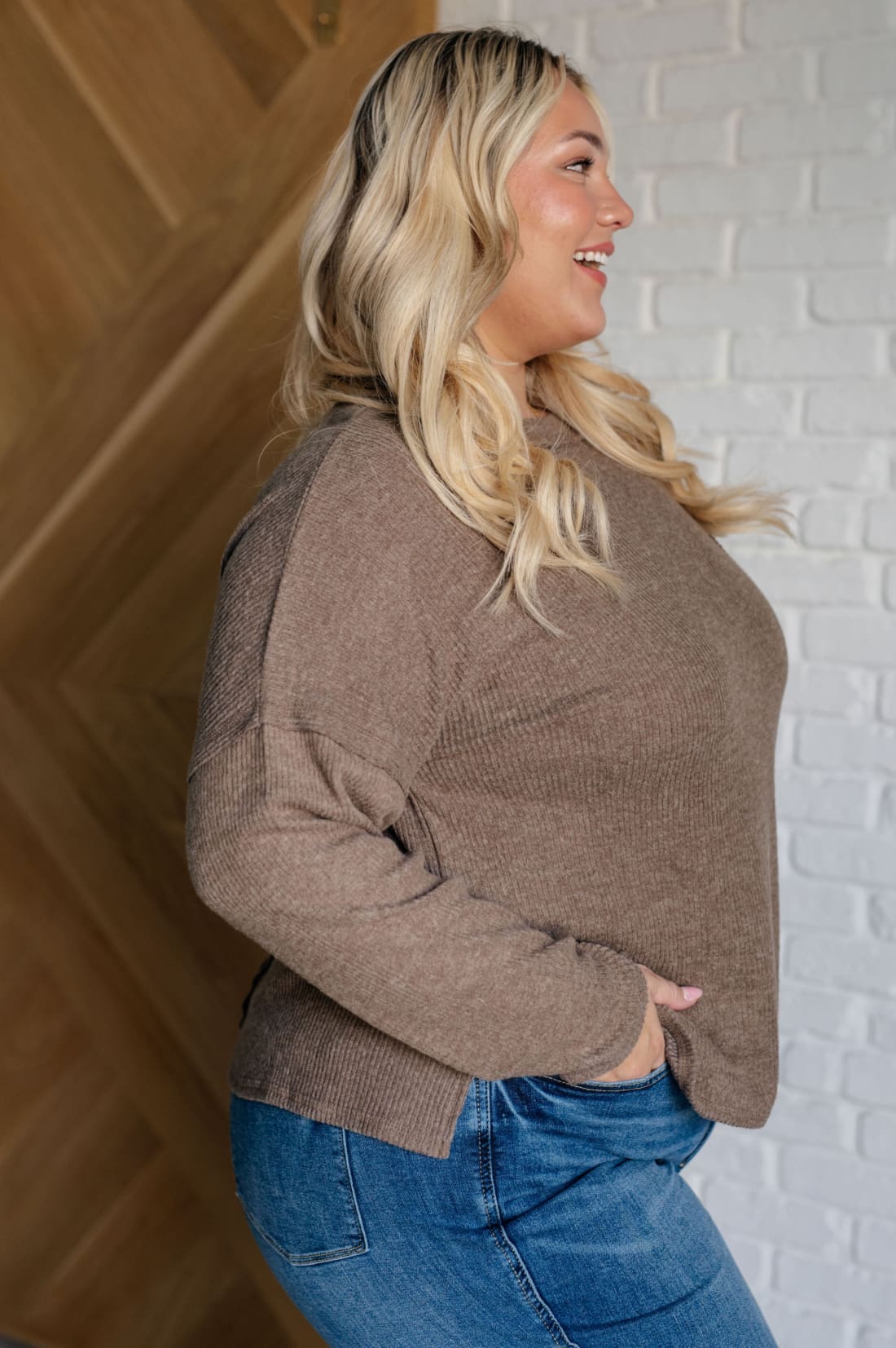 Casual Tuesday Ribbed Knit Sweater in Mocha | Sweaters & Cardigans