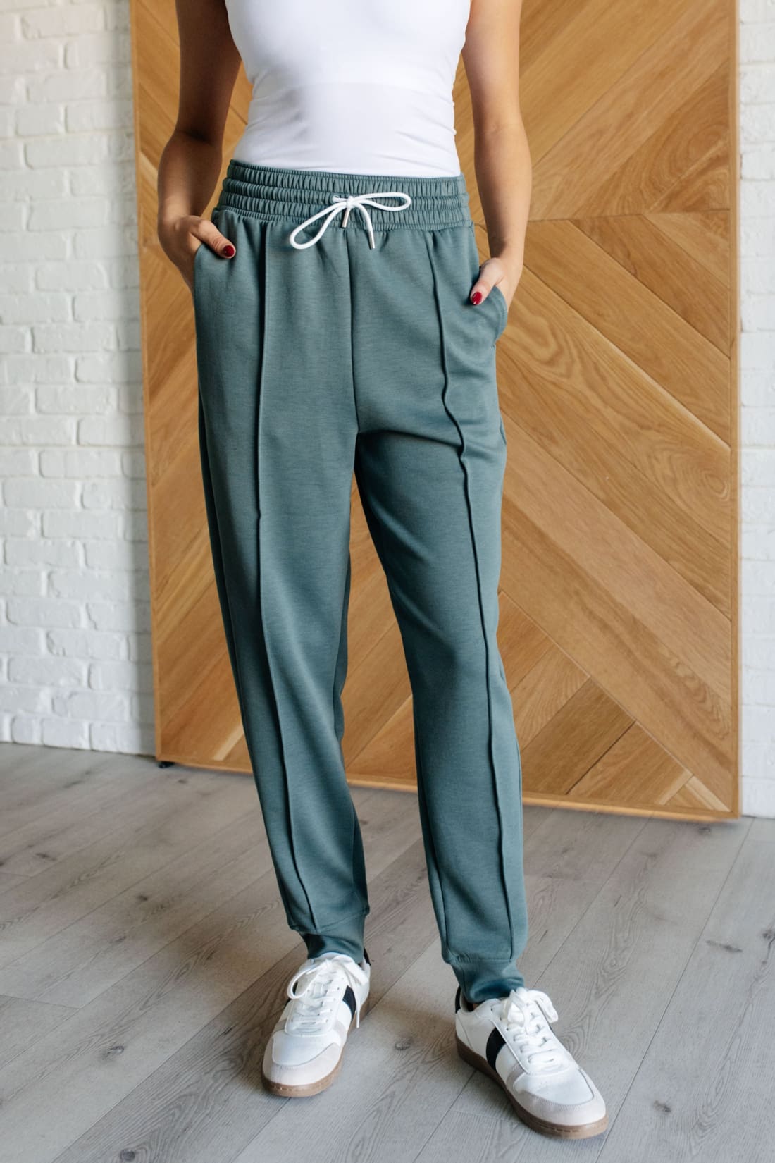 Center Seam Scuba Joggers in Ash Jade | joggers