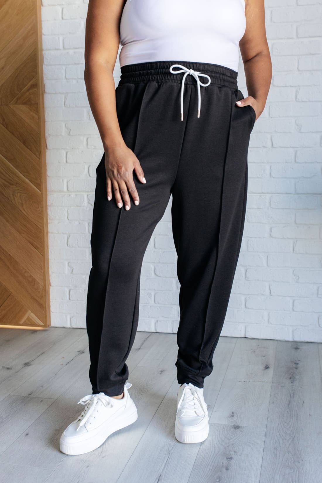 Center Seam Scuba Joggers in Black | joggers