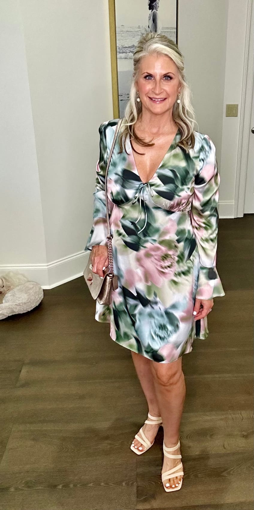 Chunky Strappy Faux Suede Sandals in Nude