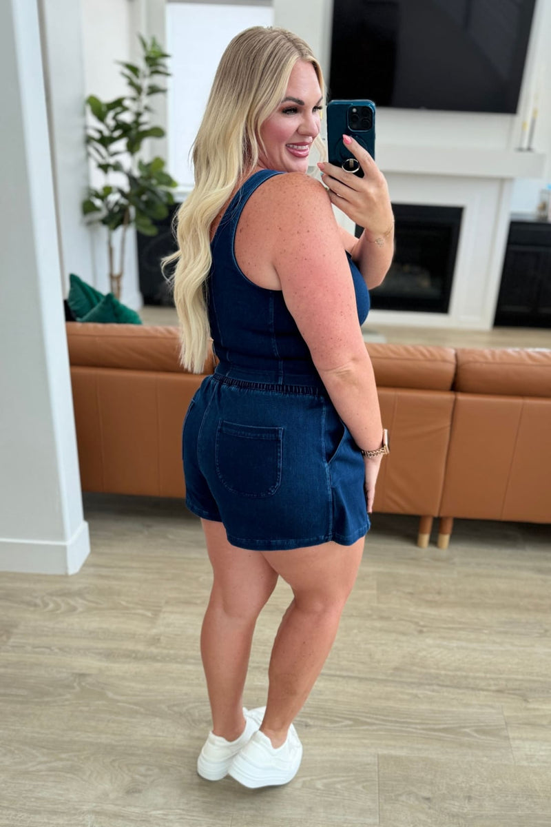 Denim Skort in Dark Denim