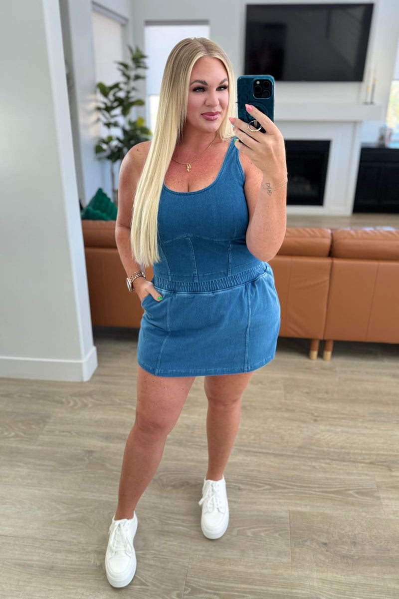 Denim Skort - Light Denim