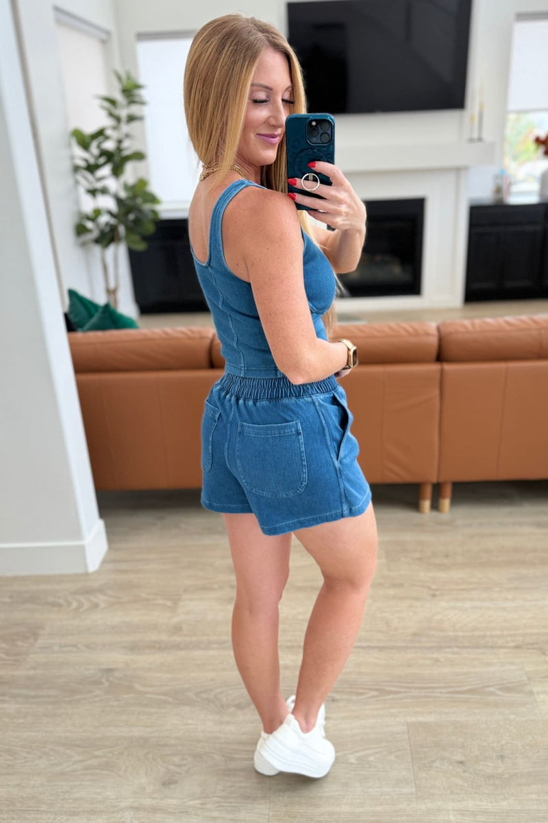 Denim Skort - Light Denim