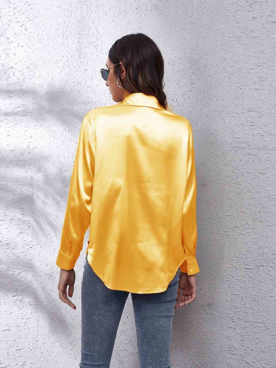 Satin Long Sleeve Shirt | Blouses & Shirts