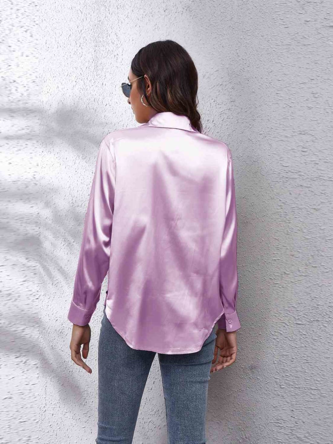 Satin Long Sleeve Shirt | Blouses & Shirts