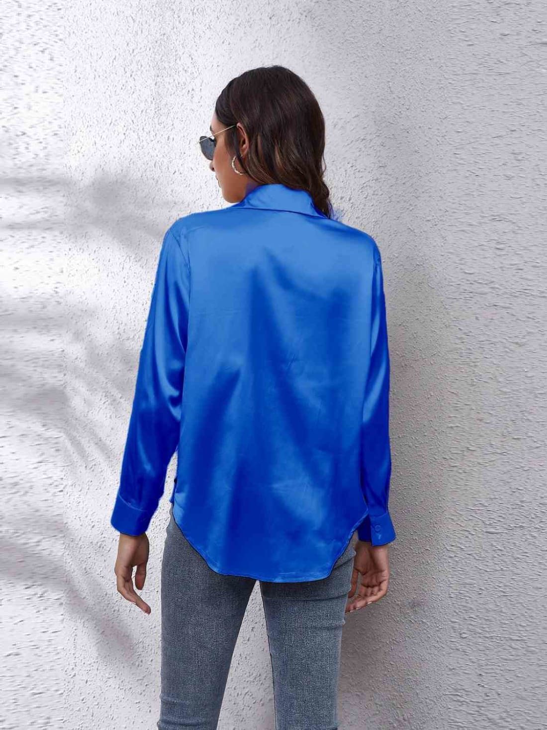 Satin Long Sleeve Shirt | Blouses & Shirts