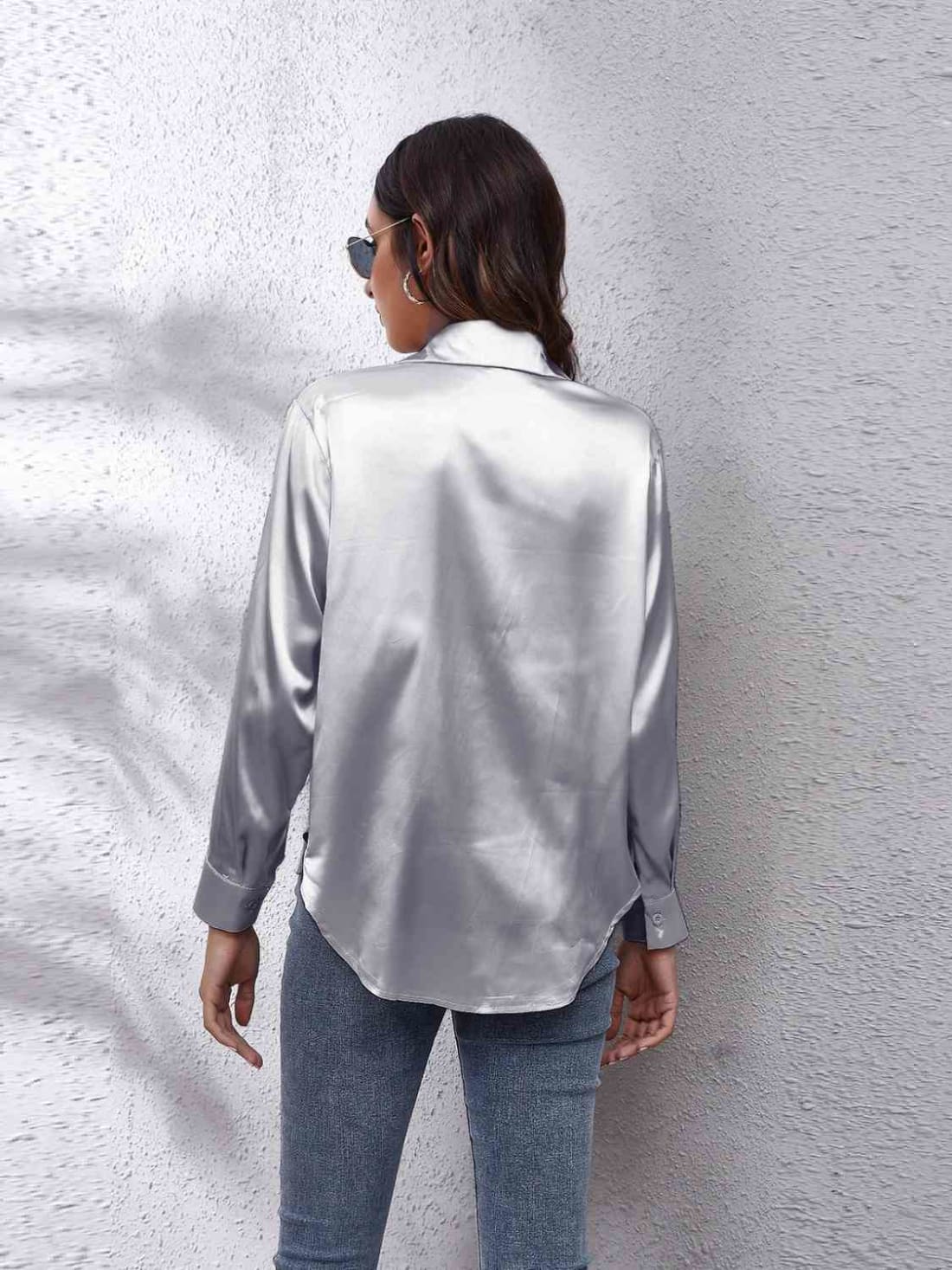 Satin Long Sleeve Shirt | Blouses & Shirts