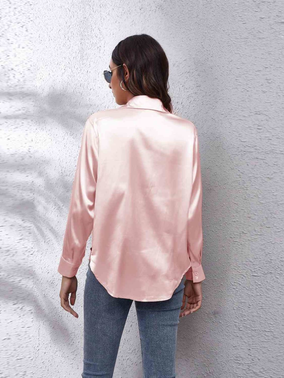 Satin Long Sleeve Shirt | Blouses & Shirts