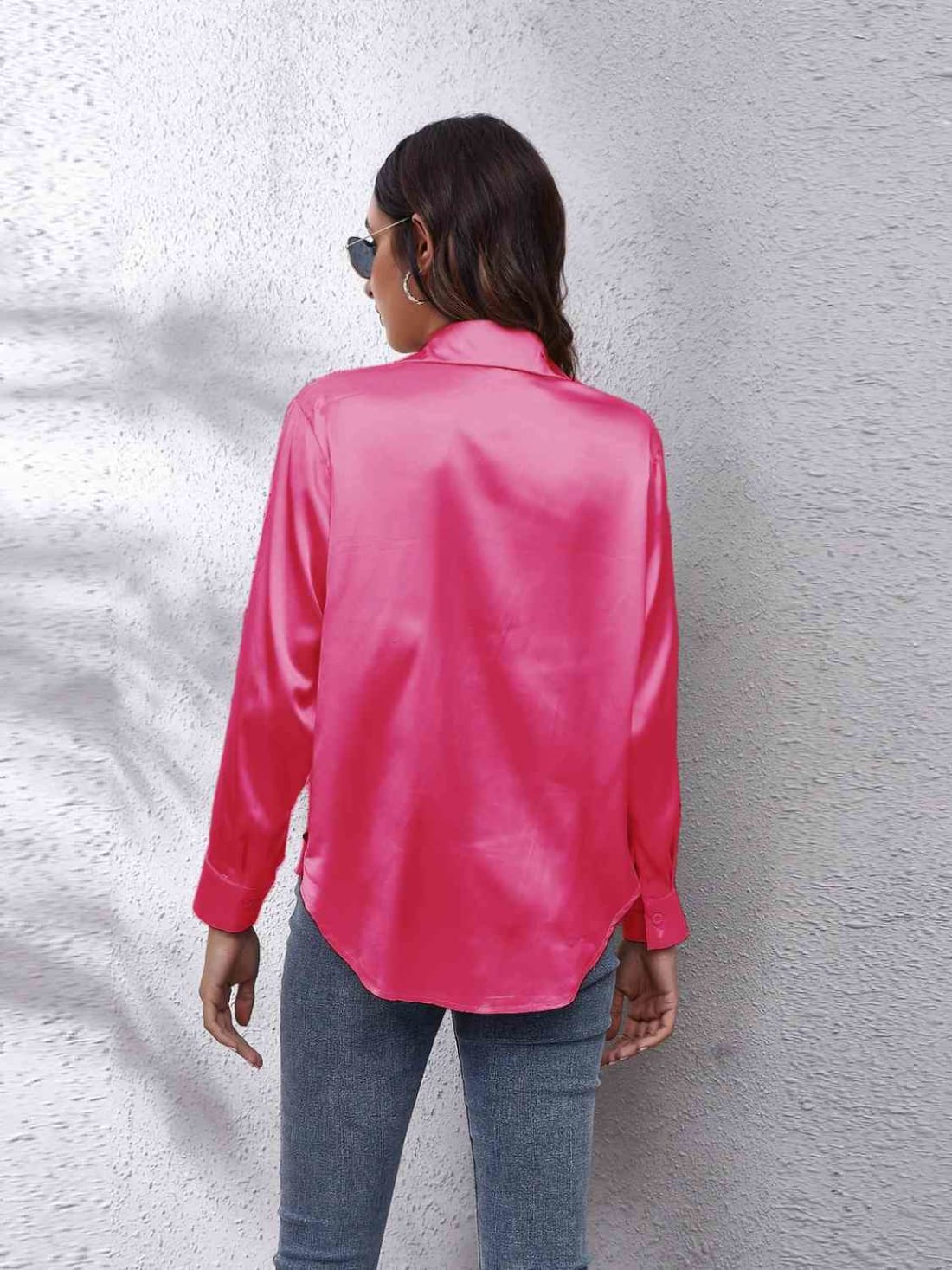 Collared Neck Buttoned Long Sleeve Shirt | Blouses & Shirts