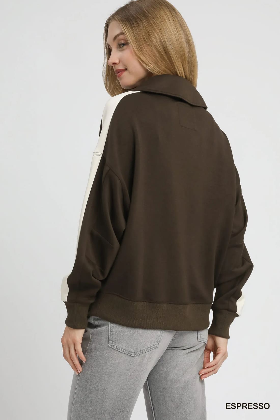 Color Block Polo Sweatshirt