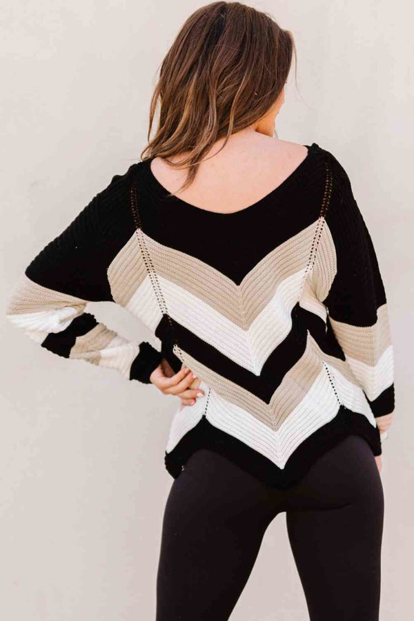 Color Block Rib-Knit Sweater | Sweaters & Cardigans