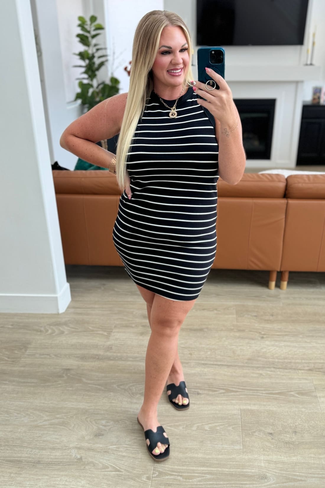 Coming Around Ribbed Striped Dress | Mini Dresses