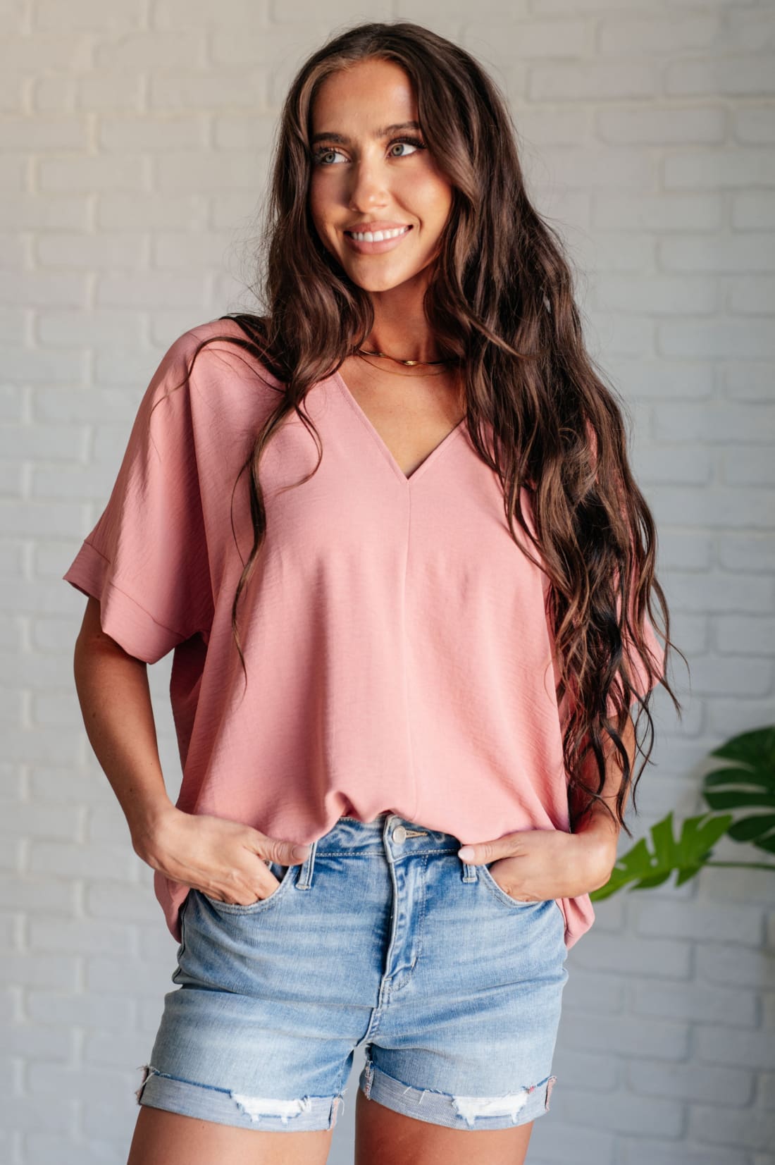 Contrary to Popular Belief V-Neck Blouse | Tops