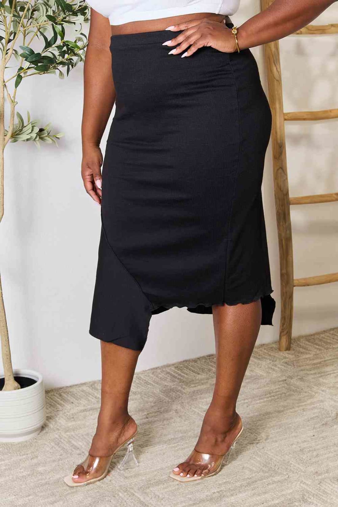 Culture Code Full Size High Waist Midi Skirt | midi skirt