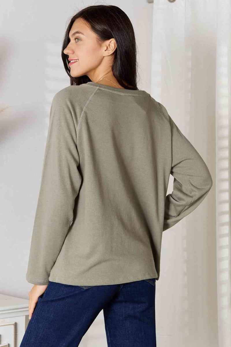 Culture Code Full Size V-Neck Long Sleeve T-Shirt | Long Sleeve Tops